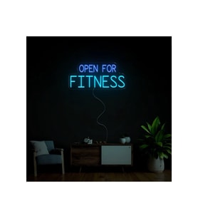 OPEN FOR FITNESS Yazılı Neon Tabela