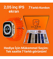 7 Kordon Hediyeli Akıllı Saat Çelik + Hasır + Silikon Yedek Kordon Seti Her Kombine Uygun Değiştirilebilir Tasarım (Çok Renkli)