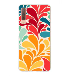 PrintiFy Samsung Galaxy A7 2018 ile Uyumlu 1mm Slim Fit Retro Colors 5 Baskılı Şeffaf  Kılıf