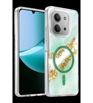 Onegif Redmi 15C 4G Lotus Simli Magsafe Kapak - Yeşil