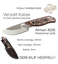 Foçalı 5002 Verzalit Yatağan El Yapımı 19cm Av Kamp Bıçağı