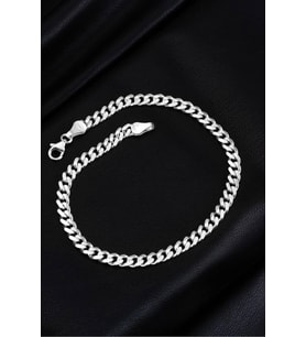 Gümüş Gurmet Bileklik 4 Mm Genişlik 21 Cm Uzunluk