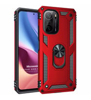 Microsonic Xiaomi Redmi K40 Pro Kılıf Military Ring Holder Kırmızı