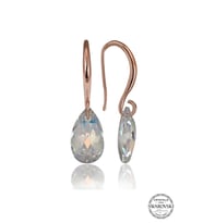 Swarovski Crystal Kadın Parlak Damla Rose Gümüş Küpe