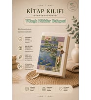 Patchwork Nilüfer Bahçesi (Water Lilies) Kitap Kılıfı Dijital Baskılı Kumaş A5 Roman Kılıfı Van Gogh Claude Monet