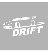 Drit Araba Sticker siyah 20x10 CM (Beyaz)