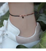 Oniks Taşlı Oval Rose Gold Halhal