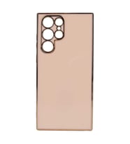 Galaxy S22 Ultra Kılıf Zore Bark Kenarları Altın Renk Kılıf (Rose)