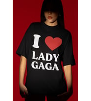 Tasarım I Love Lady Gaga Şarkıcı Baskılı Unisex Oversize Tişört
