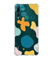 Huawei Y9 Prime 2019 Uyumlu Köşe Korumalı Antişok Kapak Geometrik Şekiller Tasarımlı Şeffaf Kılıf