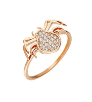 Zirkon Taşlı Spider Tasarım Rose Renk 925 Ayar Gümüş Bayan Yüzük