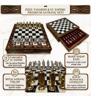 Kişiye Özel İsimli EL YAPIMI Büyük Boy Parlak İNGİLİZ FİGÜRLÜ Siyah Masif Ahşap Çekmeceli Satranç Takımı