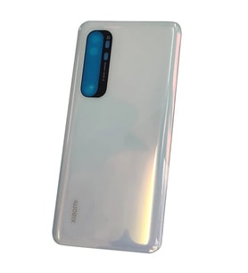 Mi Note 10 Lite Uyumlu Arka Kapak Batarya Pil Kapağı (Cam) Beyaz