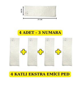BEZHANE Baby 4 ADET - 4 KATLI EKSTRA EMİCİ YIKANABİLİR BEBEK PEDİ İÇ BEZ NO:3 (Çok Renkli)