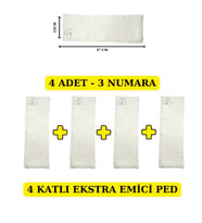 BEZHANE Baby 4 ADET - 4 KATLI EKSTRA EMİCİ YIKANABİLİR BEBEK PEDİ İÇ BEZ NO:3 (Çok Renkli)