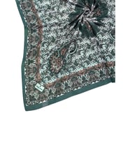 Mim Eşarp Prime Pamuk Etnik Desenli Eşarp 90x90 cm (Petrol Yeşili)