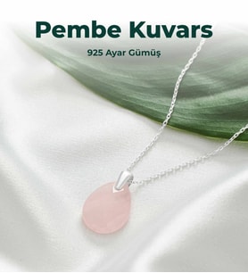 Luxtone Sertifikalı Pembe Kuvars 925 Ayar Gümüş Kolye Kadın Takı LX0630KL