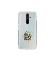 Redmi Note 8 Pro ile uyumlu Splash arı tasarımlı şeffaf silikon kılıf