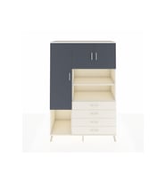 Hyperion Dolap 7 Raflı 4 Çekmeceli 3 Kapaklı 132x44x195 Aytaşı-Antrasit/Aytaşı