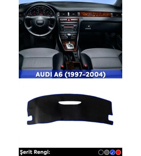 Audı A6 (1997-2004) 3d Torpido Koruma Kılıfı - Ön Göğüs Kaplama - Mavi Şerit