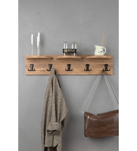 5 li Duvar Askılığı Ceviz Kahverengi 80 cm