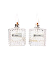 2'li Dark Amber Kokulu Kare Kristal Cam Şişe Kandil Seti (2x100 ml)