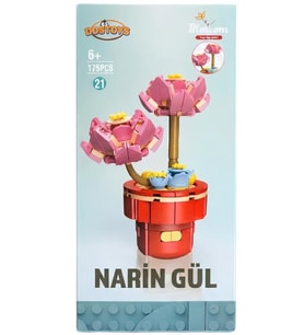 Dostoys Yapı Taşı Serisi Çiçek Yapım Seti Narin Gül 175 Parça