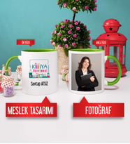 Kimya Öğretmeni Kupa Bardak Yeşil Fotoğraflı