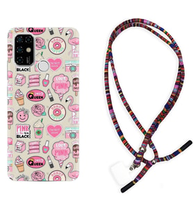 Casper E30 F20 X20 Kılıf Boyun Asklı Rasta Silikon Donut Flamingo 1415