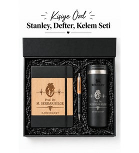 Kişiye Özel Hediye Seti Stanley Termos Defter & Kalem & Premium Hediye Seti