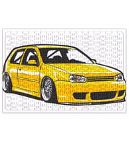 Stanced out Golf MK4 Yellow Puzzle 240 Parça Yapboz