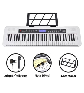 Jwin CTK-3000 61 Tuş Hassasiyetli Org (5 Oktav) - Beyaz