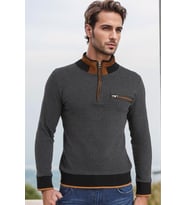 Dewberry Erkek Pamuklu Sweatshirt Antrasit 9039 Günlük Üst Giyim, Hafta Sonu Kombini, Seyahat Gardırobu