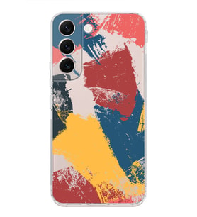Samsung Galaxy S22 Uyumlu Kamera Korumalı Kapak Brushstroke Tasarımlı  Şeffaf  Kılıf