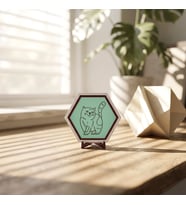 Neşeli Kedi Figürlü Dekoratif Masaüstü Süsü Çalışma Masalarınıza Sevimli Bir Dokunuş 10x10 cm