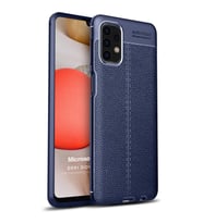 Microsonic Samsung Galaxy A32 4G Kılıf Deri Dokulu Silikon Lacivert
