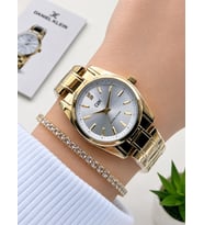 Daniel Klein 2 Yıl Garantili Çelik Kordon 3 Atm Suya Dayanıklı Kadın Kol Saati+Bileklik F.G.14494.12