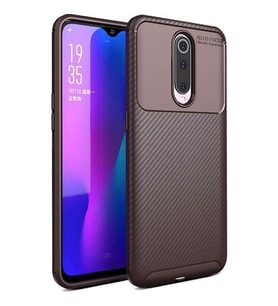 Oppo RX17 Pro Kılıf Esnek Soft Karbon Tasarım Legion Serisi (Kahverengi)