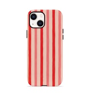 iPhone 15 Vorian Çift Katmanlı Kılıf Coral Cream Stripe