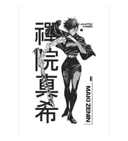Maki Zenin Wielding Dragon Bone- Jujutsu Kaisen Tablo Ahşap Poster Dekoratif