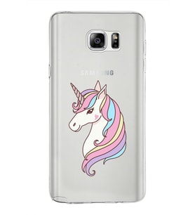 Samsung Galaxy Note 5 Kapak Unicorn Tasarımlı Şeffaf Silikon Kılıf
