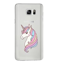Samsung Galaxy Note 5 Kapak Unicorn Tasarımlı Şeffaf Silikon Kılıf