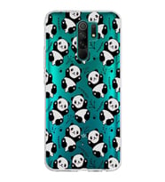 Xiaomi Redmi 9 Uyumlu Kapak Panda Tasarımlı Şeffaf Silikon Kılıf