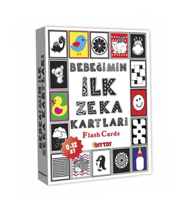 Bebeğimin İlk Zeka Kartları Eğitim Seti - Bebek Gelişim Oyuncağı (Beyaz)