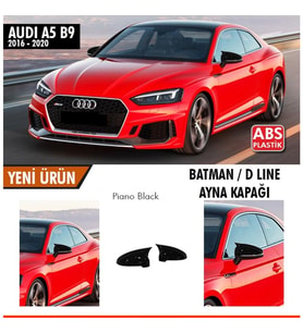 Audi A4 B9 Batman Yarasa Ayna Kapağı Piano Black / 2016-2021