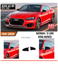 Audi A4 B9 Batman Yarasa Ayna Kapağı Piano Black / 2016-2021