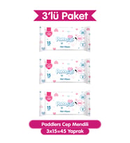 Paddlers Cep Mendili 45 Yaprak (3 Paket x 15’li) – Yumuşak ve Dayanıklı