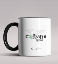 Kişiye Özel Coğrafya Öğretmeni Tasarımlı Siyah Renk Kupa Bardak 6 (Siyah)
