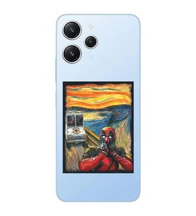Xiaomi Redmi 12 Uyumlu Uyumlu Deadpool Çığlık Tasarımlı Şeffaf Telefon Kılıfı