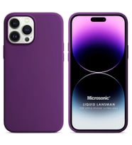 Microsonic Apple iPhone 14 Pro Max Kılıf Liquid Lansman Silikon Mor